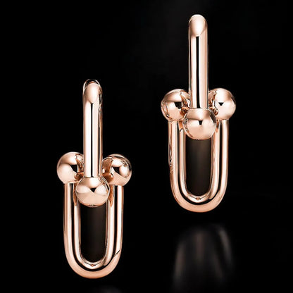 Boucles d’Oreilles à Maillons en Or Rose 18K