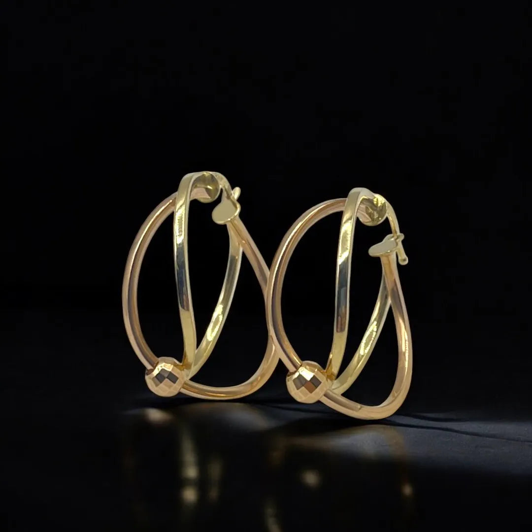 Boucles d’Oreilles Modernes en Or 18K