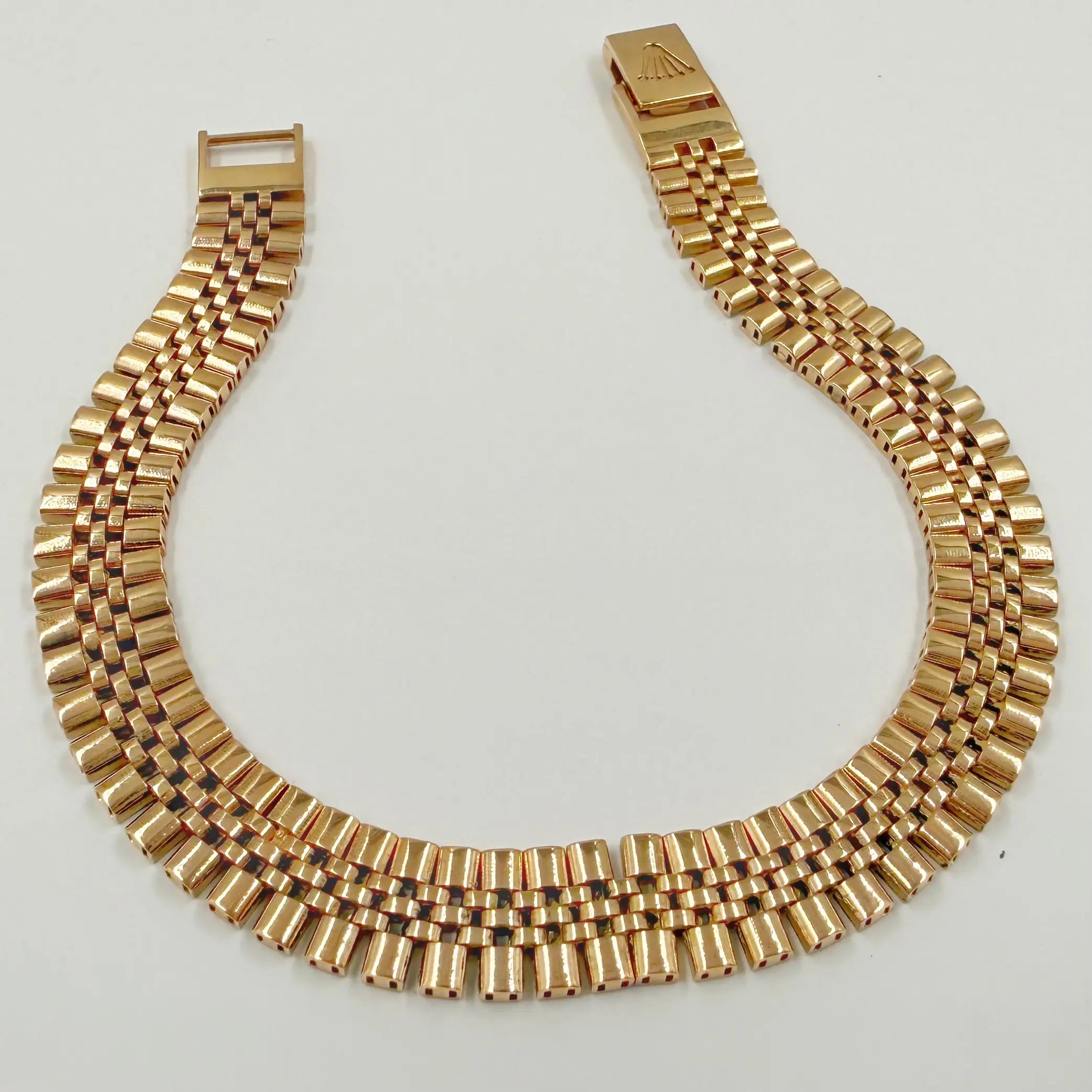 Gourmette Maille Prestige en Or Rose 18K