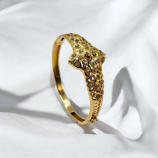 Bracelet Antique en Or 18k Serti de Rosaces