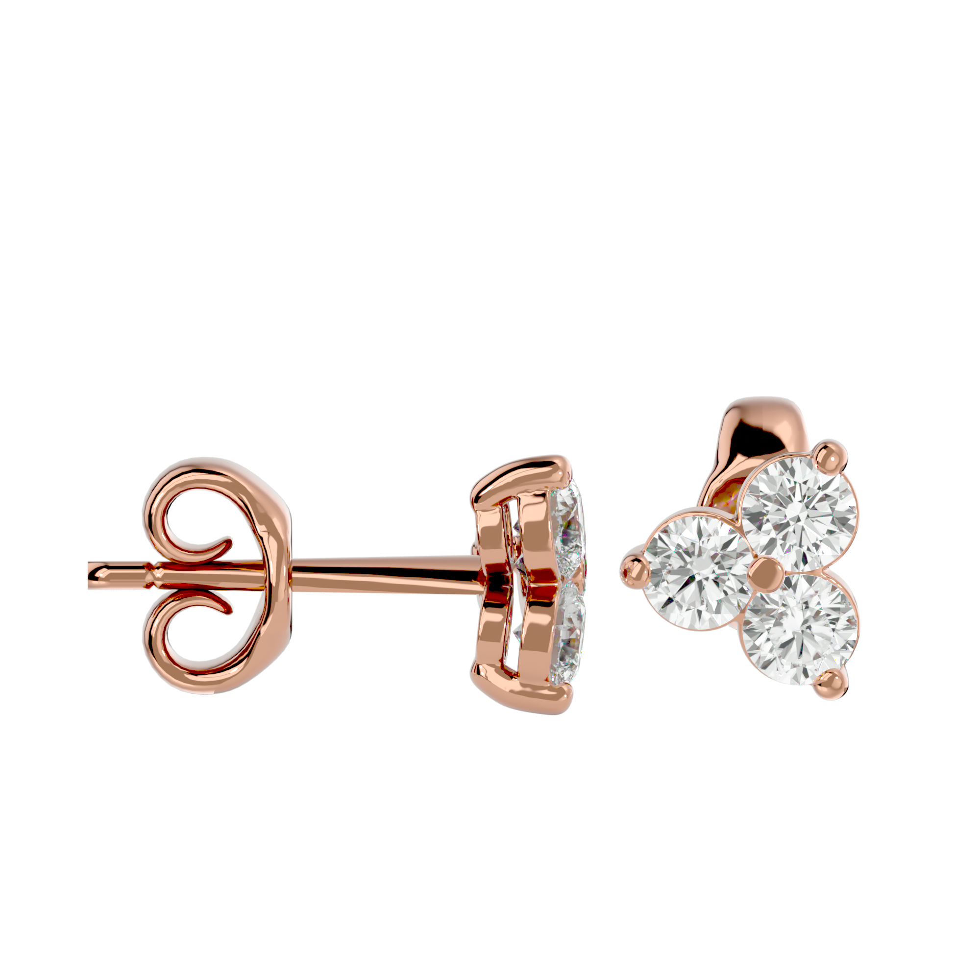 Boucles Trèfles Diamants de Laboratoire