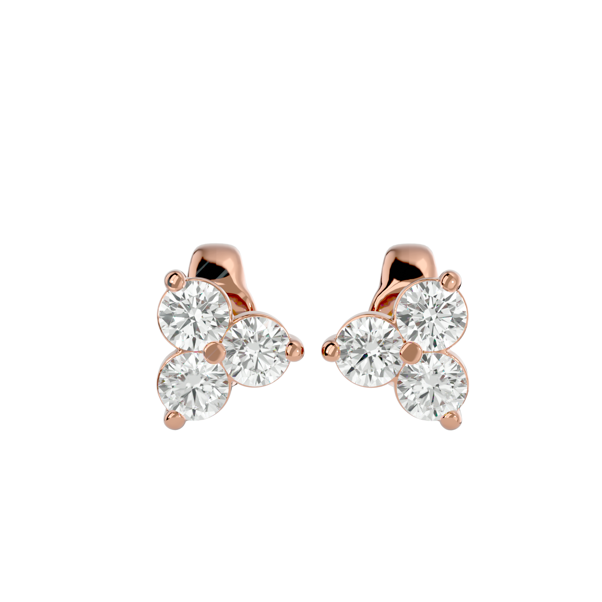 Boucles Trèfles Diamants de Laboratoire