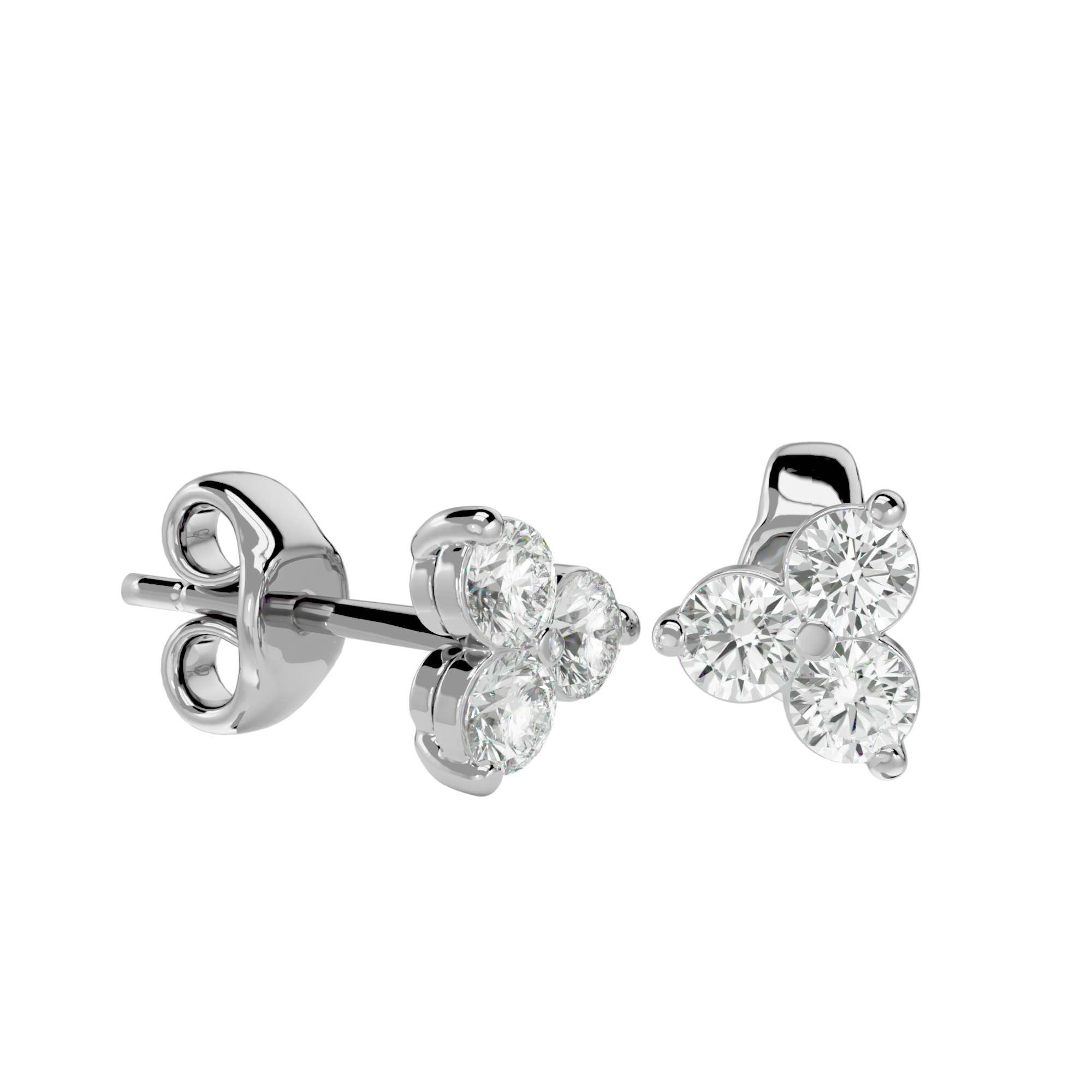 Boucles Trèfles Diamants de Laboratoire