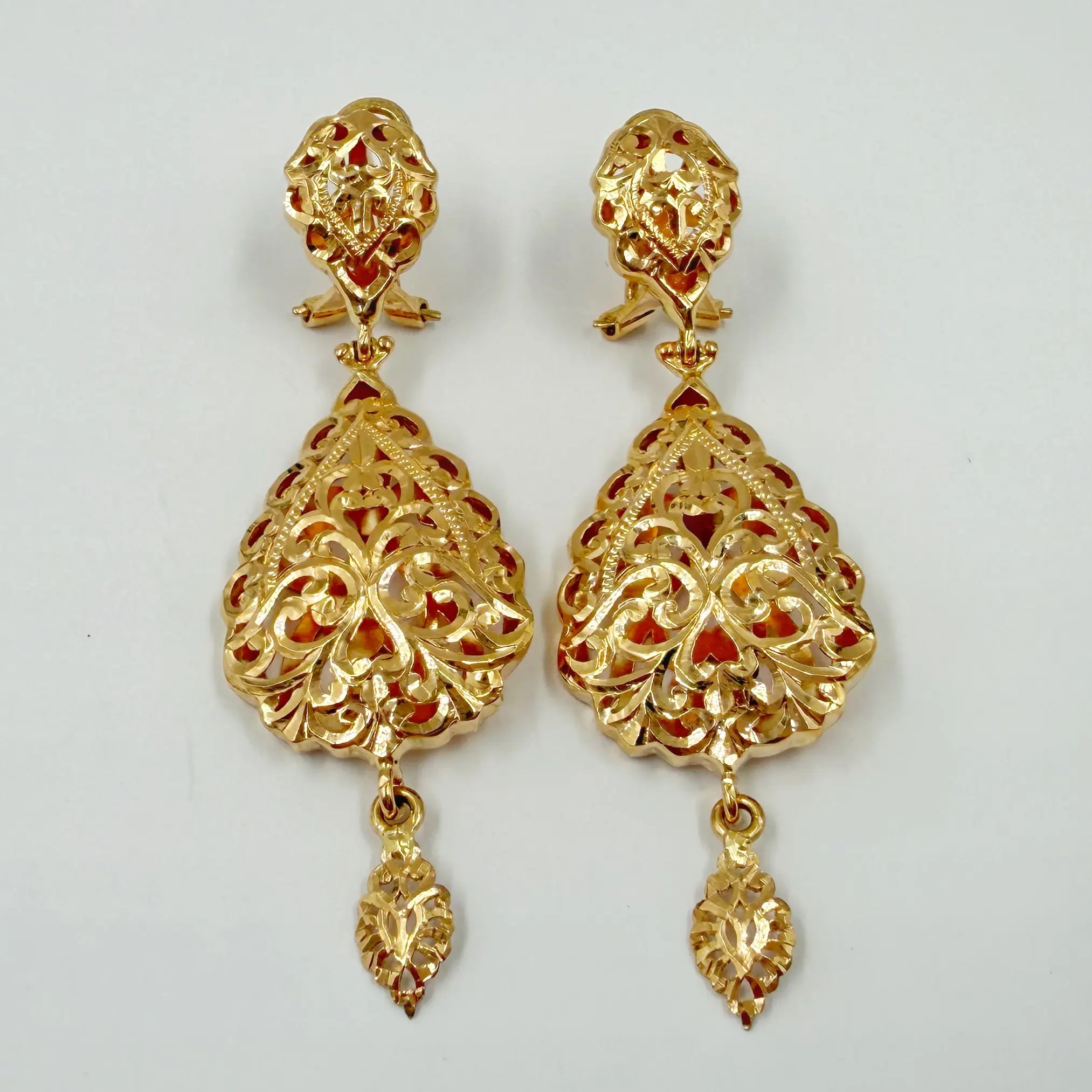 Boucles d'oreilles traditionnelles Tekhram en or rose