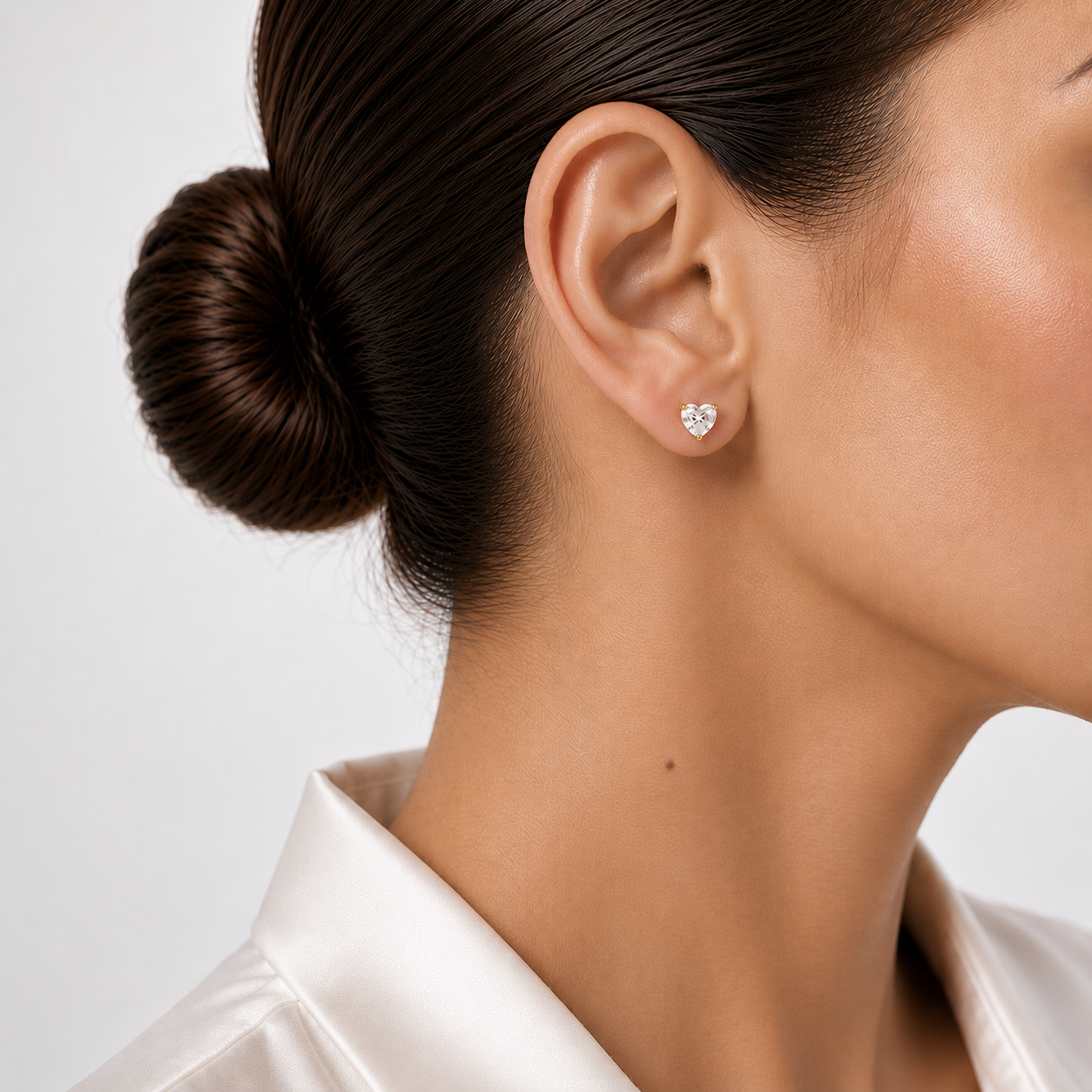 Boucles Studs Diamants de Laboratoire Coeurs 0,50 ct