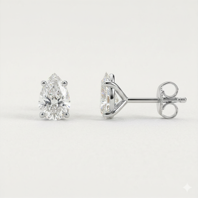 Boucles Studs Diamants de Laboratoire Poires 0,50 ct