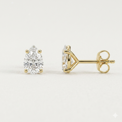 Boucles Studs Diamants de Laboratoire Poires 0,50 ct