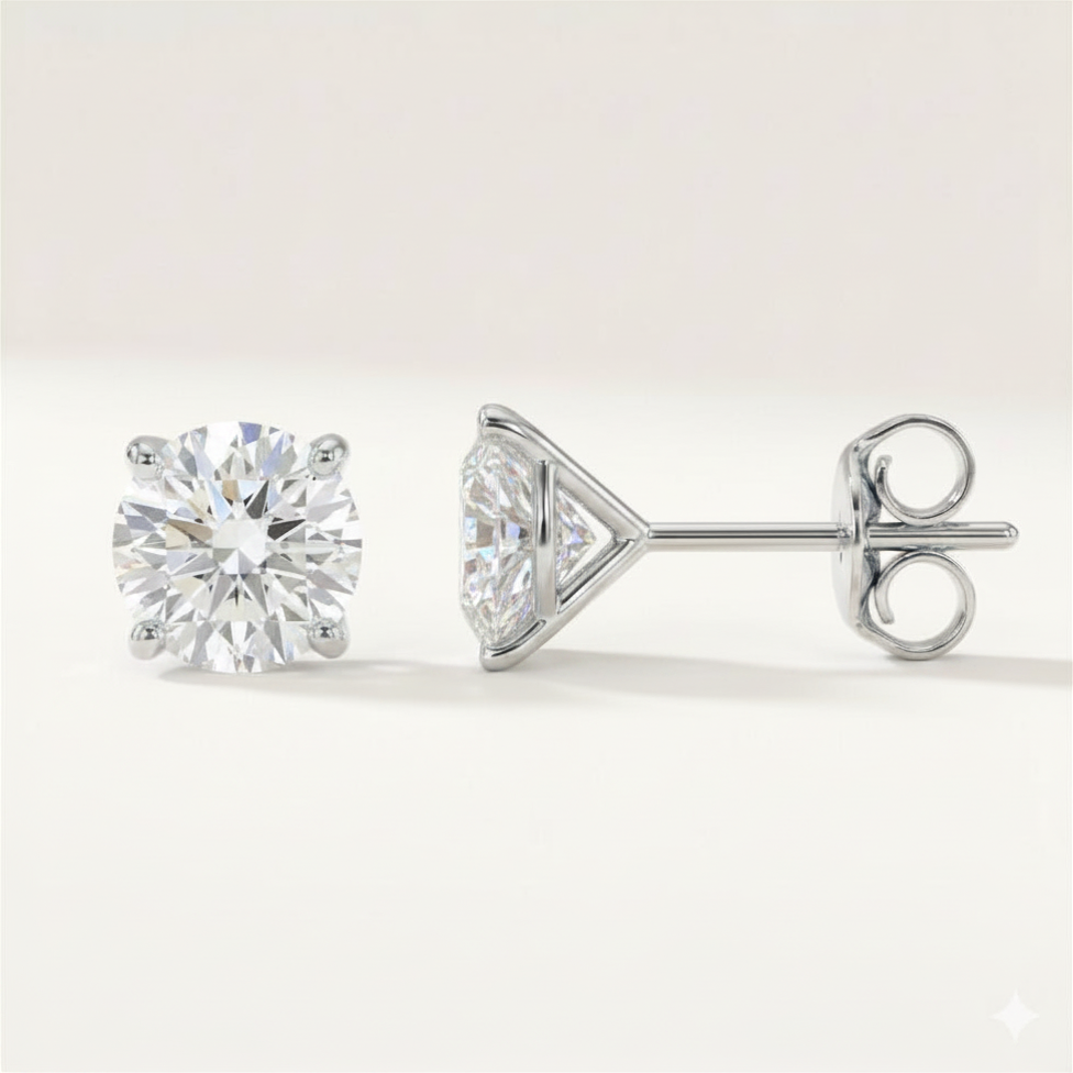 Boucles Studs Diamants de Laboratoire Ronds 0,50 ct