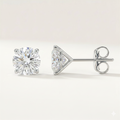 Boucles Studs Diamants de Laboratoire Ronds 0,30 ct