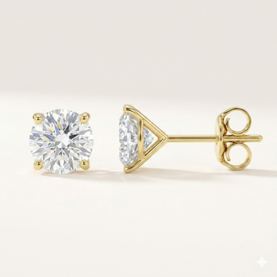 Boucles Studs Diamants de Laboratoire Ronds 0,30 ct