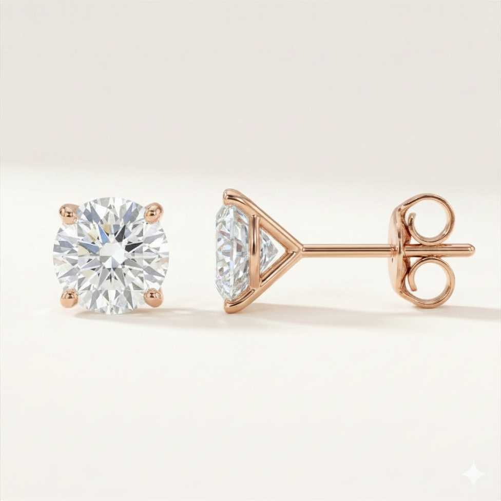 Boucles Studs Diamants de Laboratoire Ronds 0,30 ct