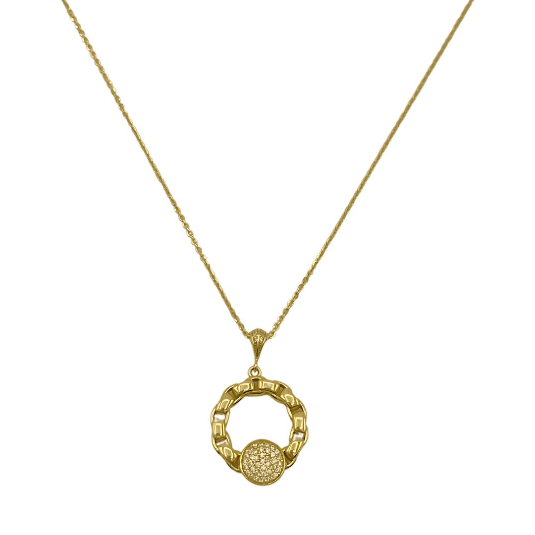 Collier en Or 18K avec Pendentif Circulaire
