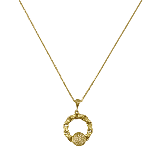 Collier en Or 18K avec Pendentif Circulaire
