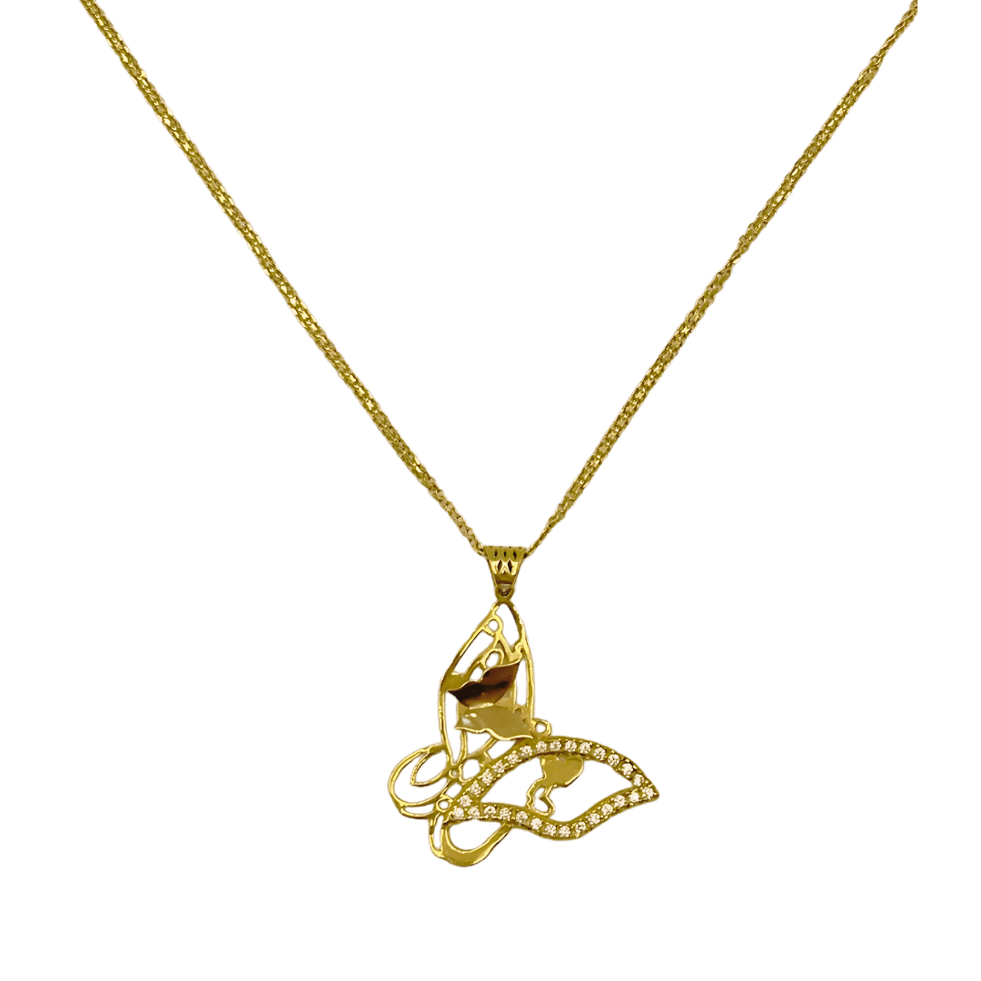 Collier en Or 18K Pendentif Papillon