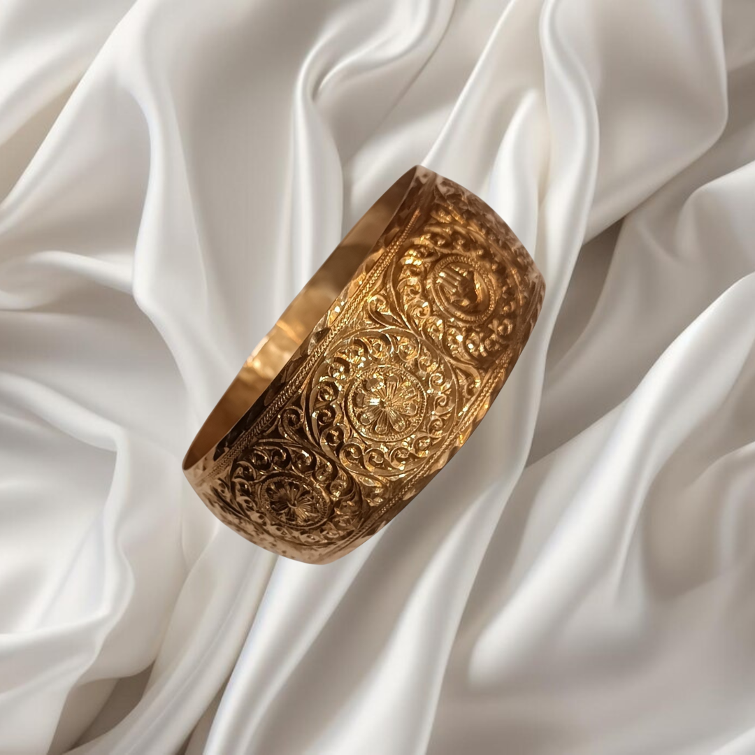 Bracelet Traditionnel gravé en Or 18K