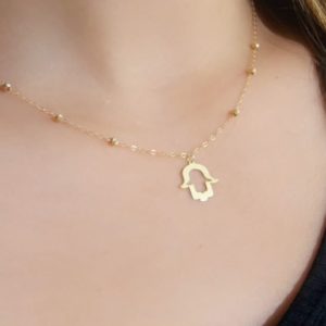 Collier khmissa en Or18k [B.FETHI™]
