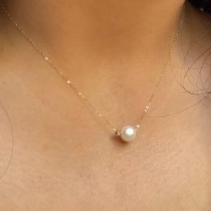 Collier en Or18k avec perle naturelle [B.FETHI™]