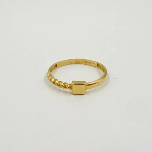 Bague en or jaune au design torsadé [B.FETHI™]