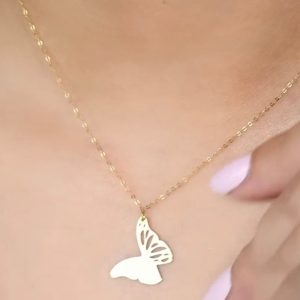 Collier papillon en Or18k [B.FETHI™]