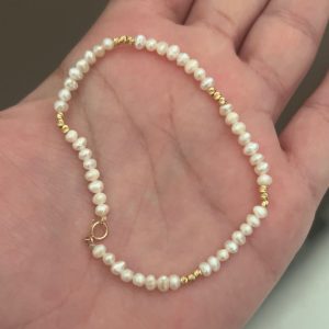 Gourmette jouhar hor avec boules + fermoire en Or18k [B.FETHI™]