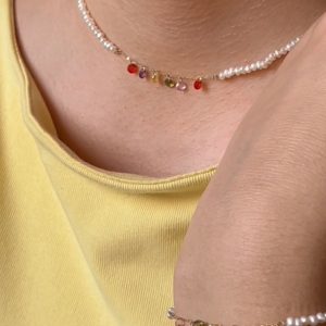 Ensemble johar naturelle avec des pierres colorées en Or18k [B.FETHI™]
