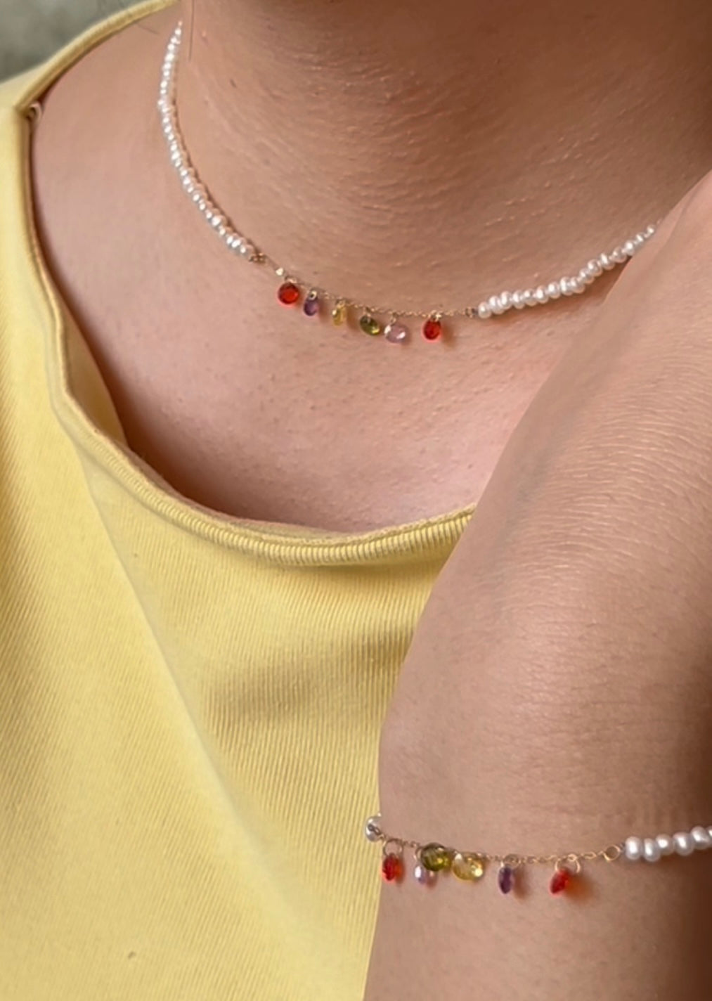 Ensemble johar naturelle avec des pierres colorées en Or18k [B.FETHI™]