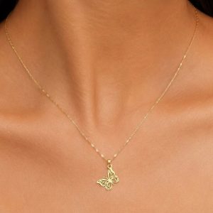Collier papillon en Or18k [B.FETHI™]