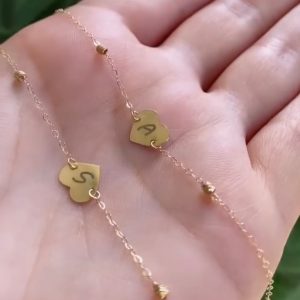 Gourmette Coeur gravé en Or18k [B.FETHI™]