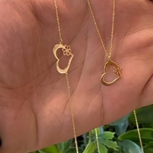 Collier & Gourmette cœur en Or 18 carats. Summer Collection [B.FETHI™]