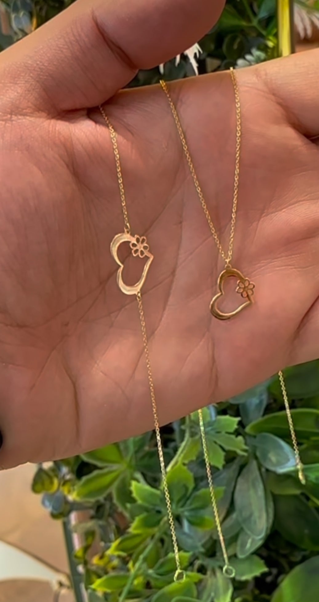 Collier & Gourmette cœur en Or 18 carats. Summer Collection [B.FETHI™]