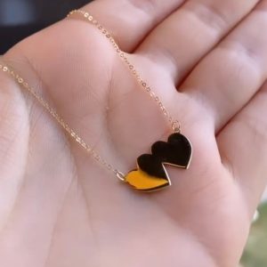 Collier Deux coeur en Or18k [B.FETHI™]