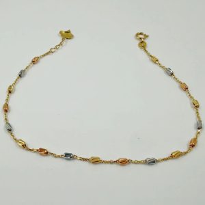 Gourmette Boules Tricolore en Or 18K [B.FETHI™]