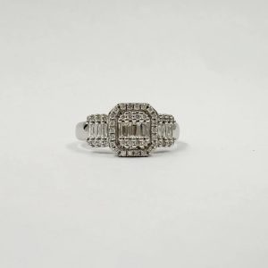 Alliance trilogie en or gris sertie de diamants – 0,49 ct [B.FETHI™]
