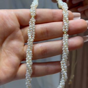 Collier johr naturel aves boules en Or 18 carats [B.FETHI™]