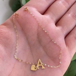 Gourmette lettre en Or18k [B.FETHI™]