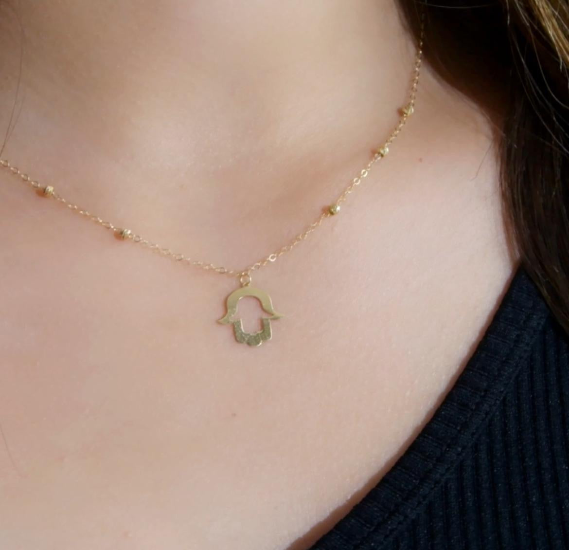 Collier khemissa en Or 18k [B.FETHI™]