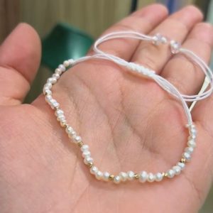 Cordon bracelet jouhar hor avec boules en Or18k [B.FETHI™]