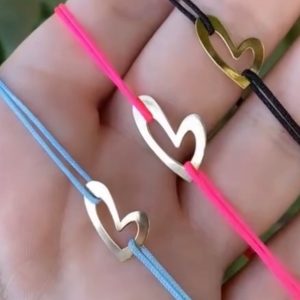 Bracelet cordon Coeur en Or18k [B.FETHI™]