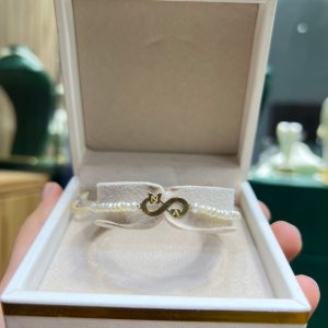 Cordon bracelet personnalisée en Or18k avec des perles naturelles [B.FETHI™]
