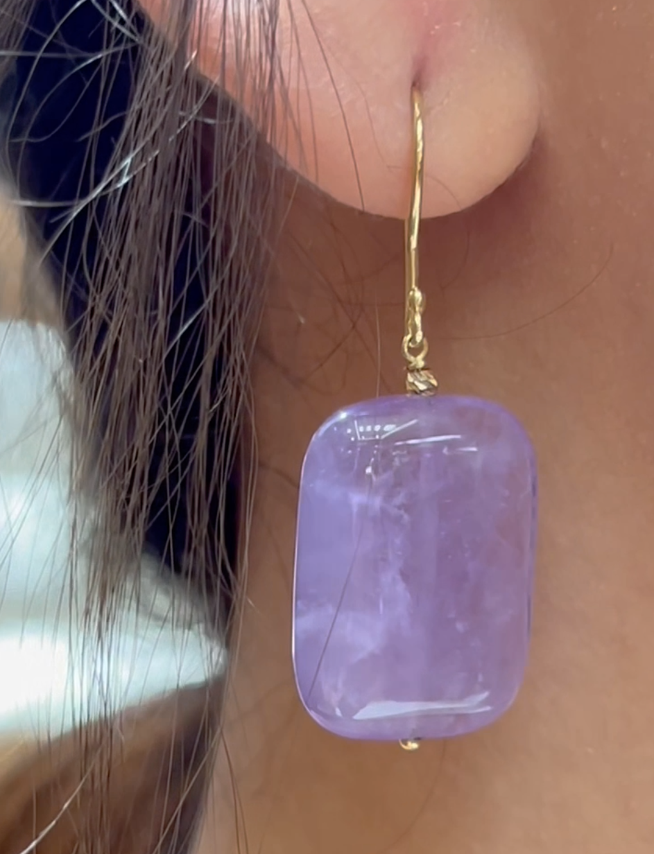 Boucles D'oreilles en Or 18k - Pierre Quartz Naturelle [B.FETHI™]
