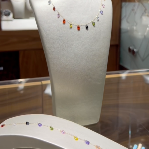 Ensemble ARC EN CIEL en Or 18k ( Collier et gourmette ) [B.FETHI™]