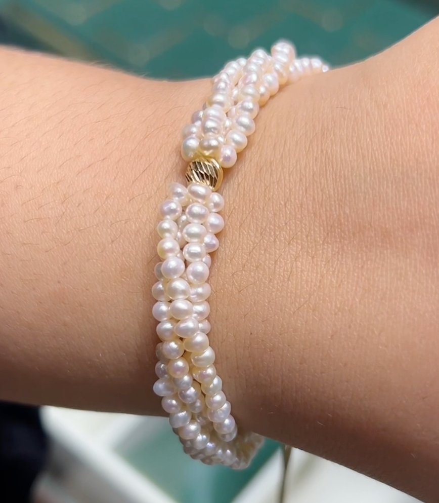 Cordon Bracelet en Or 18k - Pierres Johar Naturelles [B.FETHI™]