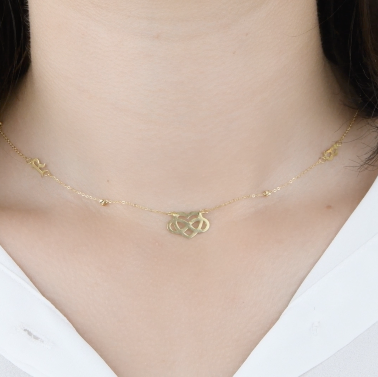 Collier En Or 18k - Amour infini Avec lettres [B.FETHI™]