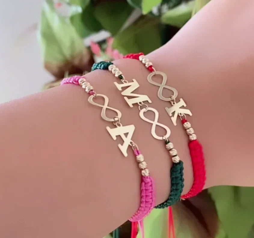 Cordon en Or 18k '' Lettre infini avec les boules '' [B.FETHI™]
