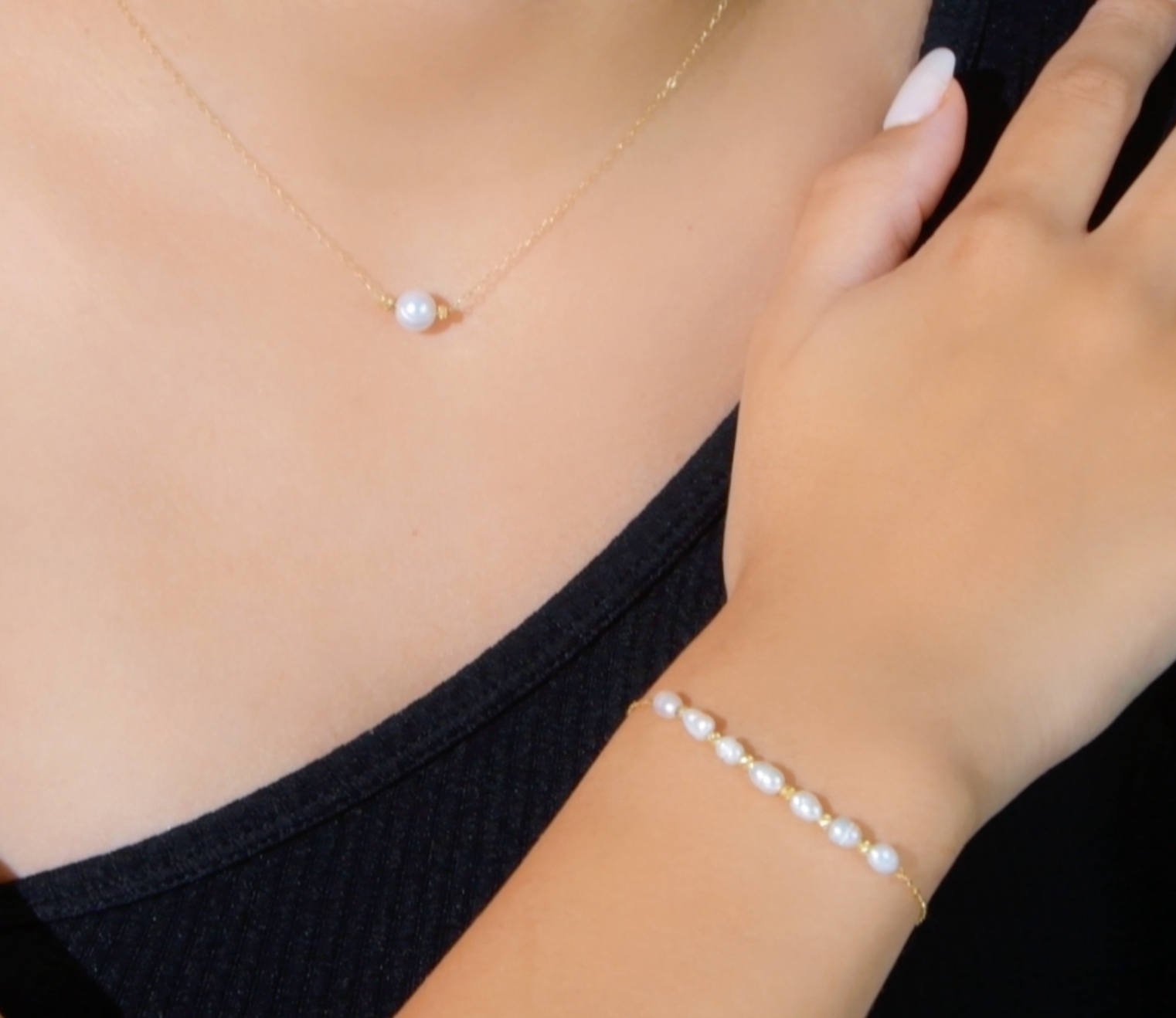 Ensemble En Or 18k avec Pierres Joher naturelles - Collier, Gourmette et boucles. [B.FETHI™]