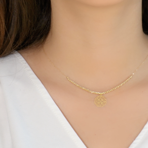 Collier en Or 18k Avec Boules et Motif Tkhram Beldi [B.FETHI™]
