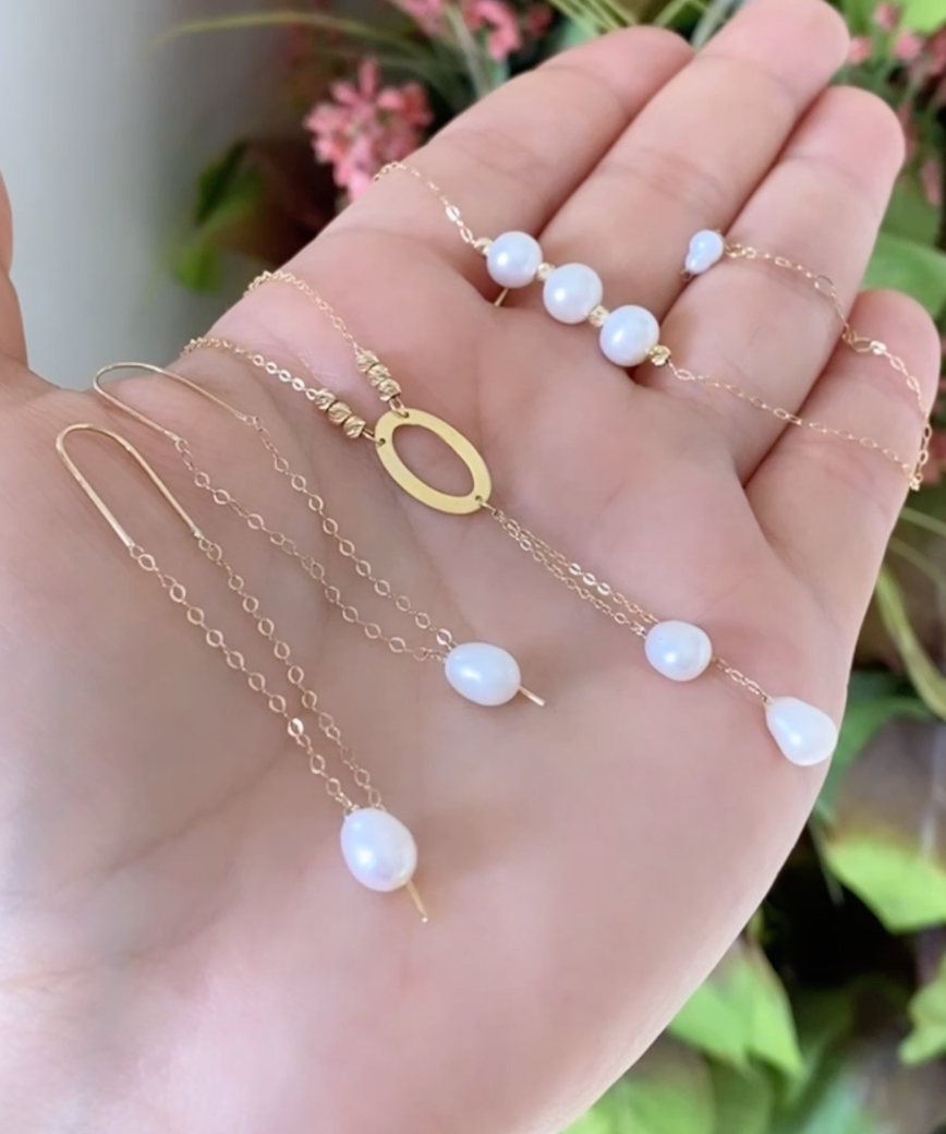 Ensemble Fressia en Or 18k - Collier, Gourmette et Boucles d'oreilles! [B.FETHI™]