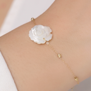 Ensemble ROSA en Or 18k ( Collier et Gourmette ) [B.FETHI™]