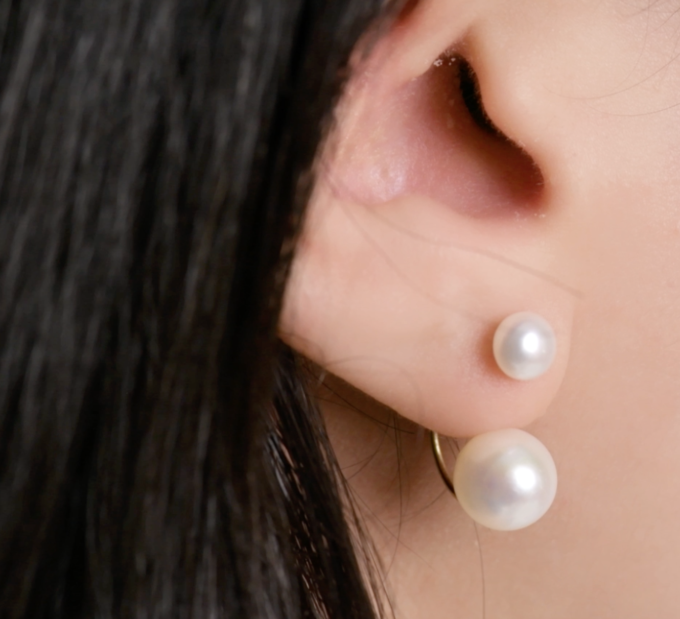 Boucles D'oreilles Double Perle Johar [B.FETHI™]