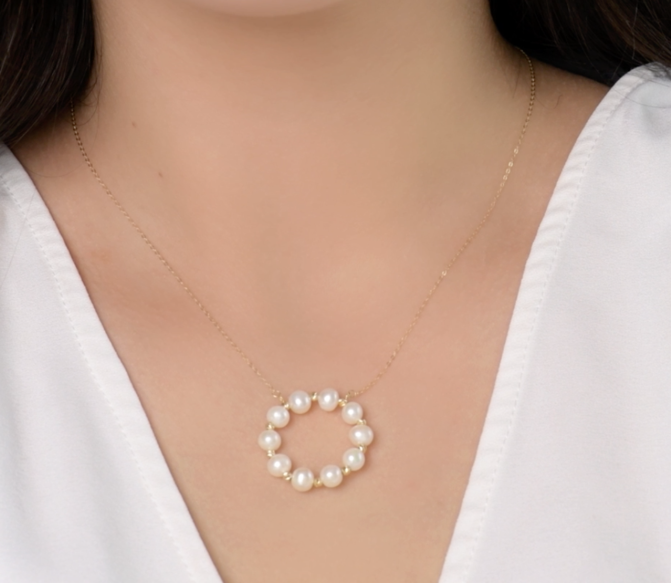 Collier en Or 18k - Cercle de Boules Johar [B.FETHI™]